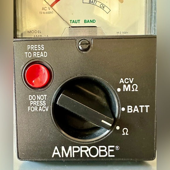 Amprobe Model AMB-1A Taut Band Analog Megohmmeter 947758 Insulation Tester - Picture 5 of 11